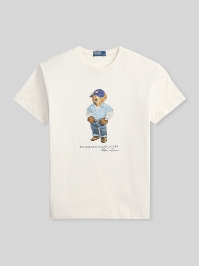 Polo Ralph Lauren Regular Fit T-Shirt aus reiner Baumwolle mit Polo Bear Print Weiss 2