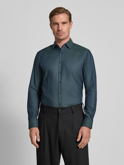 Jake*s Regular fit zakelijk overhemd met kentkraag Flessengroen - 4