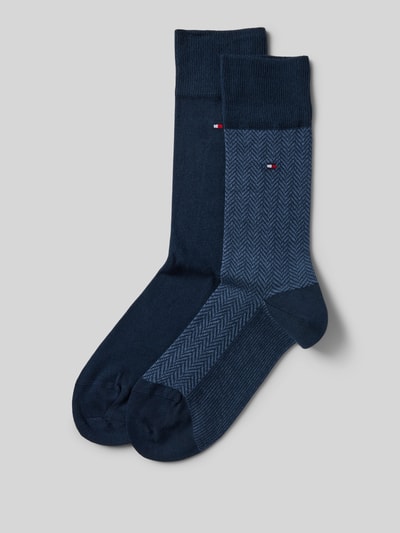 Tommy Hilfiger Socken mit Label-Detail im 2er-Pack Dunkelblau 1