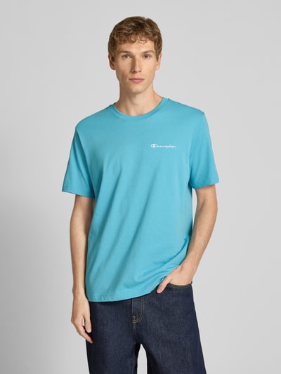 CHAMPION T-shirt o kroju regular fit z wyhaftowanym logo model ‘Icons’ Oceaniczny 4