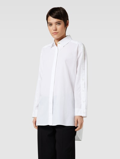 Marc Cain Oversized overhemdblouse met blinde knoopsluiting Wit - 4