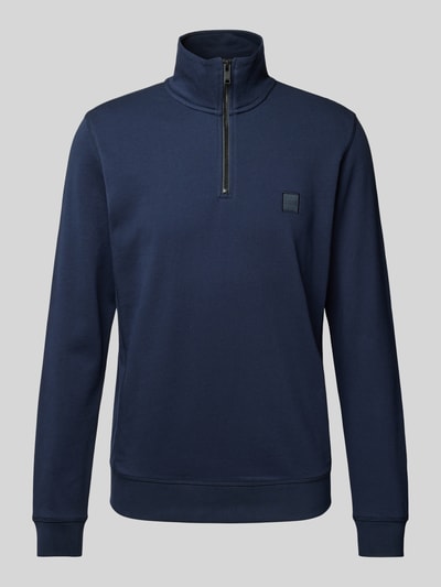 BOSS Orange Sweatshirt met opstaande kraag, model 'Zertrust' Donkerblauw - 1