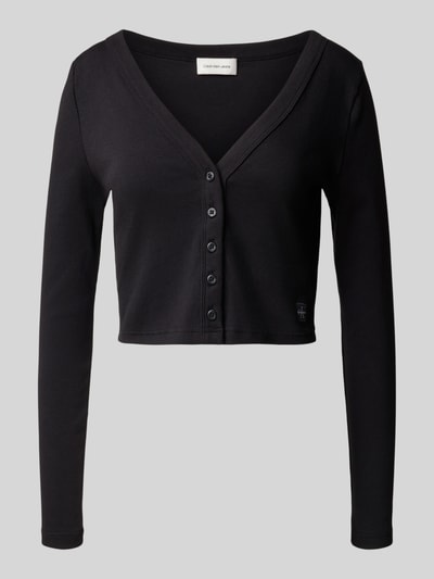 Calvin Klein Jeans Kort gebreid jack met knoopsluiting Zwart - 2