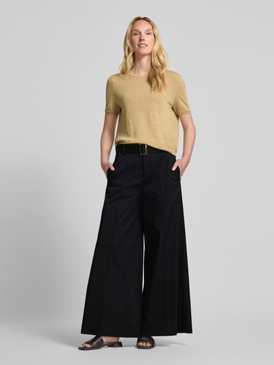 MAC Stoffhose mit Gürtel und Eingrifftaschen Modell 'Carletta' Black 1