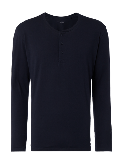 Schiesser Serafino-Shirt aus Baumwolle Marine 2