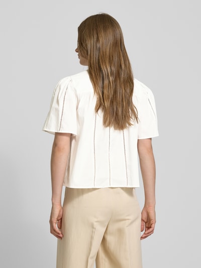 YAS Regular fit blouse met opstaande kraag, model 'GUNIA' Wit - 5