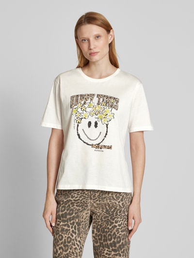 Marc Cain T-shirt met motiefprint Offwhite - 4