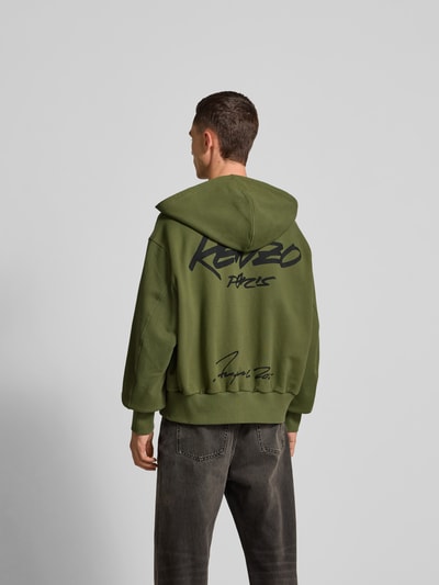Kenzo Regular Fit Sweatjacke mit Logo-Print Khaki 5