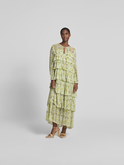 BAUM & PFERDGARTEN Maxikleid aus Viskose im Stufen-Look Hellgelb 4