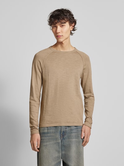 Jack & Jones Longsleeve mit geripptem Rundhalsausschnitt Modell 'BREEZE' Beige 4