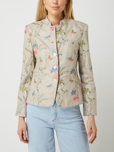 WHITE LABEL Blazer mit floralen Stickereien Sand 4