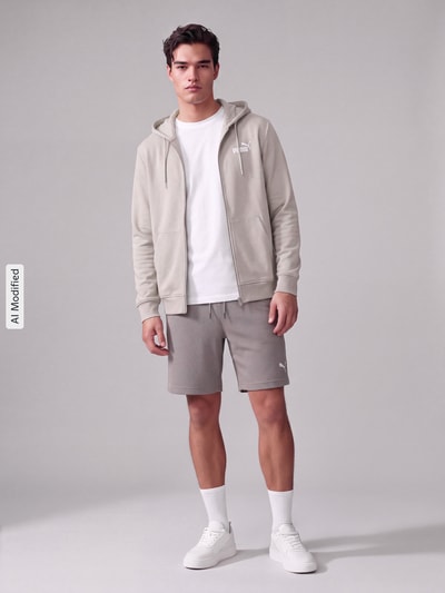 PUMA Performance Regular Fit Sweatjacke aus Baumwoll-Mix Hellgrau 1