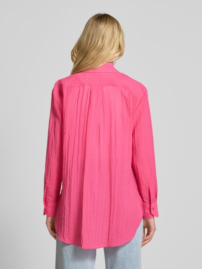 HUGO Bluzka koszulowa o kroju relaxed fit z efektem marszczenia model ‘Elodina’ Mocnoróżowy 5