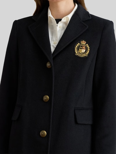 Lauren Ralph Lauren Regular fit lange jas van mix van wol en kasjmier Zwart - 3