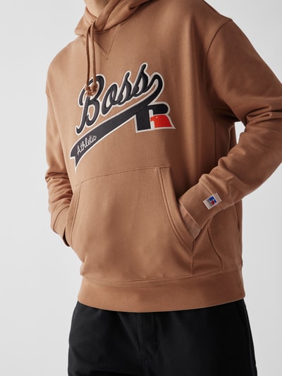 BOSS x Russell Athletic Hoodie mit Brand-Schriftzug Beige 6