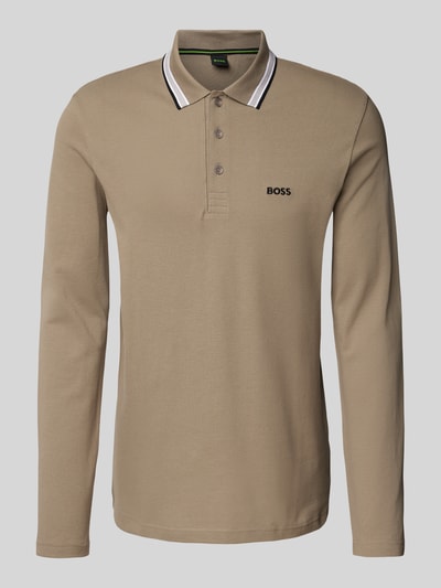 BOSS Green Regular Fit Poloshirt mit Label-Stitching Modell 'Plisy' Beige 2