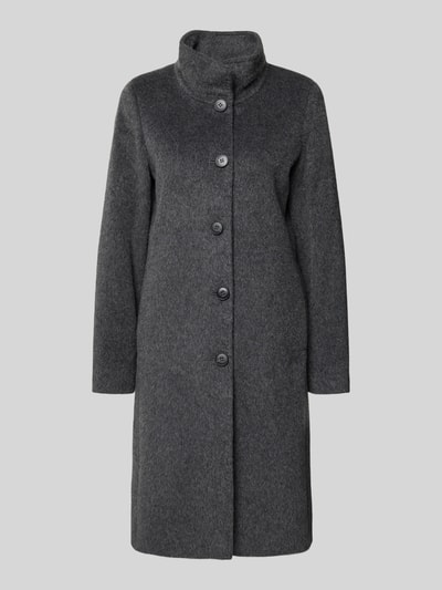 Fuchs Schmitt Płaszcz wełniany ze stójką Antracytowy melanż 2