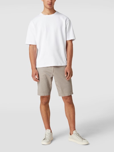 Brax Korte straight fit chino met stretch, model 'Bozen' Zand gemêleerd - 1