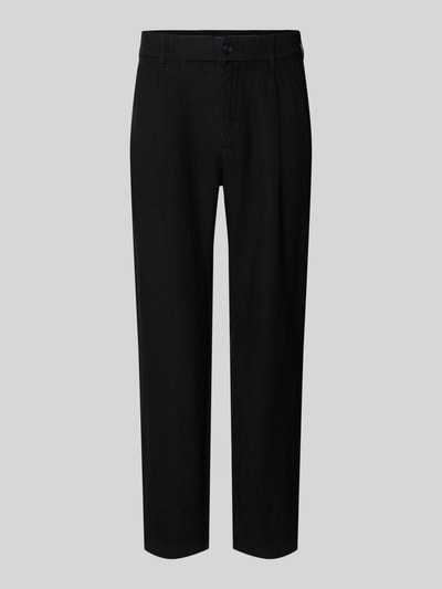 Productfoto, Tapered Fit Leinenhose mit Eingrifftaschen van MCNEAL in zwart, puur linnen, steekzakken, paspelzak achter, maat M taille 45 cm, binnenbeenlengte 76 cm