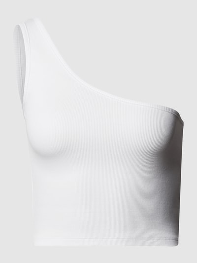 Review Cropped One-Shoulder-Top Weiss 2