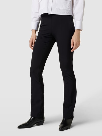 Marc Cain Femine fit high waist broek met elastische band Zwart - 4