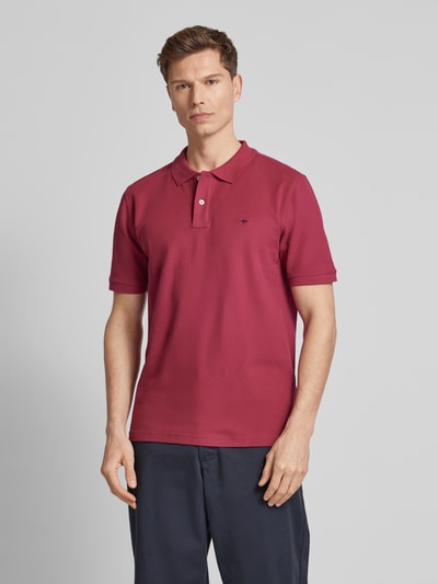 Fynch-Hatton Regular fit poloshirt met logostitching Bordeaux - 3