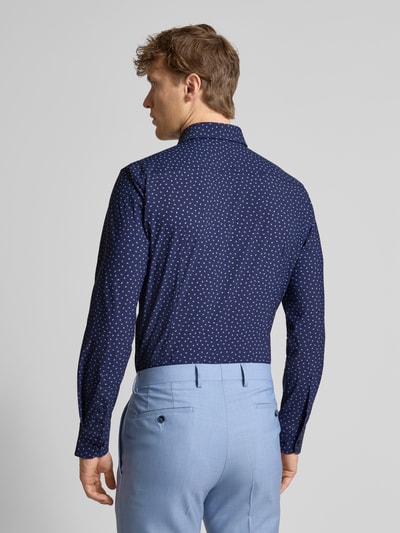 BOSS Slim fit zakelijk overhemd met elastisch performancemateriaal, model 'HANK' Marineblauw - 5