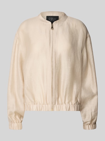 s.Oliver BLACK LABEL Relaxed Fit Blouson aus Lyocell-Leinen-Mix Sand 2