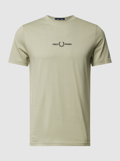 Fred Perry T-Shirt mit Label-Stitching Modell 'Embroidered' Lindgrün 2