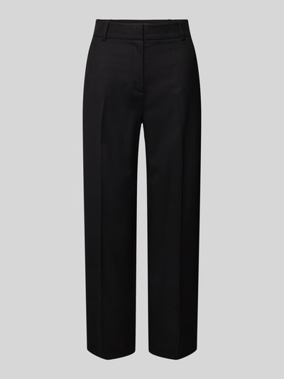 Lanius Broek van scheerwol in verkorte pasvorm, model 'GOTS' Zwart - 2