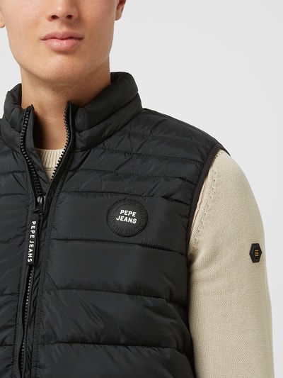 Pepe Jeans Bodywarmer met opstaande kraag, model 'Jack' Zwart - 3