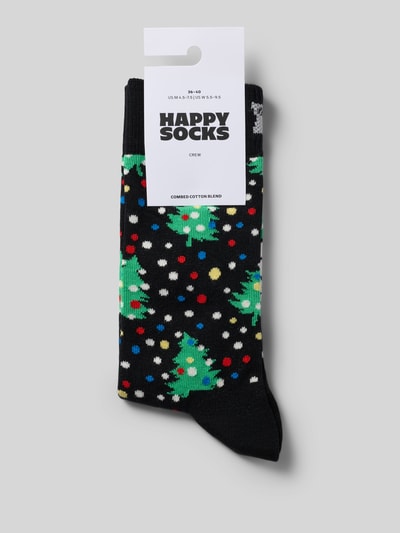 Happy Socks Socken mit Label-Print Modell 'Christmas Night' Black 3