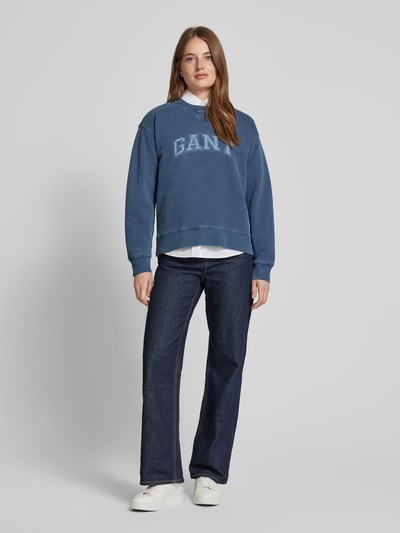 Gant Sweatshirt mit Label-Detail Jeansblau 1