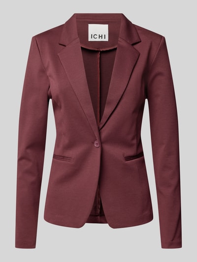 ICHI Slim fit blazer met paspelzakken, model 'KATE' Bordeaux - 2