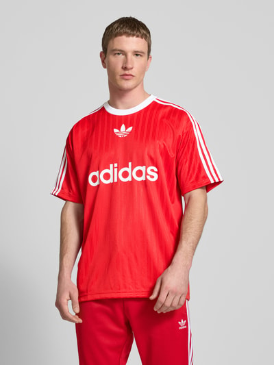 adidas Originals T-shirt met labelprint, model 'ADICOLOR' Rood - 4