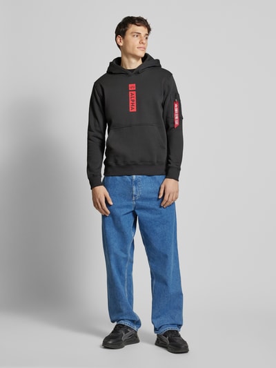 Alpha Industries Hoodie met labelprint Antraciet - 1