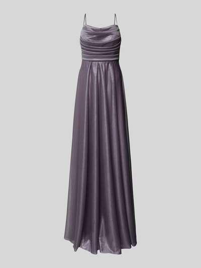 TROYDEN COLLECTION Abendkleid mit Wasserfall-Ausschnitt Flieder Melange 1