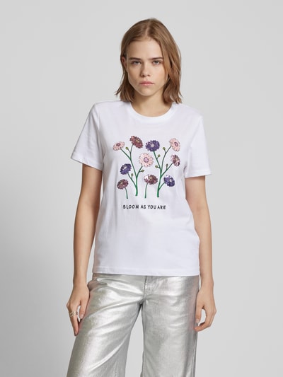 Only T-Shirt mit floralem Print Weiss 4