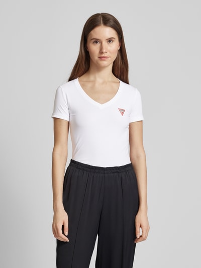 Guess T-shirt met V-hals Wit - 4