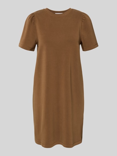 Produktfoto, T-Shirt-Kleid aus Modal-Mix mit Rundhalsausschnitt von Rich & Royal in Braun, Gerader-Schnitt, Minikleid, glatte Textur