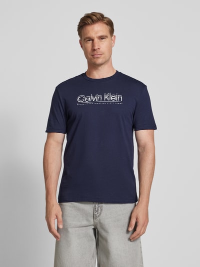 CK Calvin Klein T-shirt met labelprint Marineblauw - 4