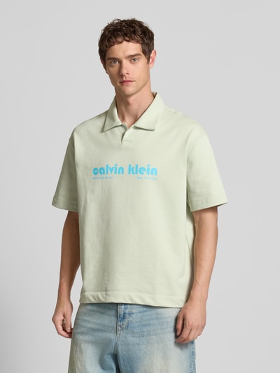 Calvin Klein Jeans Relaxed Fit Poloshirt mit Label-Print Mint 4