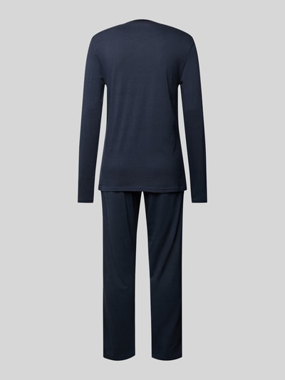 Tommy Hilfiger Pyjama met geribde ronde hals Donkerblauw - 3