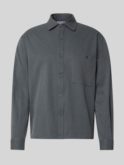 JAKE*S STUDIO MEN Slim Fit Freizeithemd mit Kentkragen Rauchblau 2