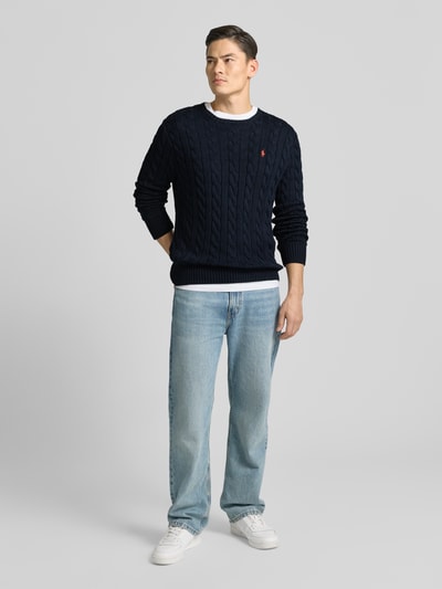 Polo Ralph Lauren Gebreide pullover met labelstitching Marineblauw - 1