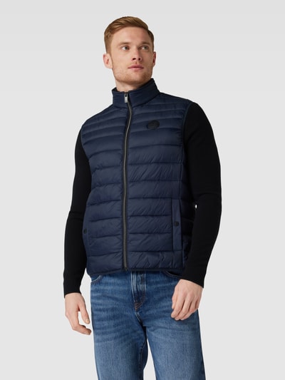 Christian Berg Men Bodywarmer in effen design Marineblauw - 4