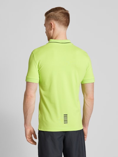 EA7 Emporio Armani Slim Fit Poloshirt mit Label-Print Neon Gruen 5