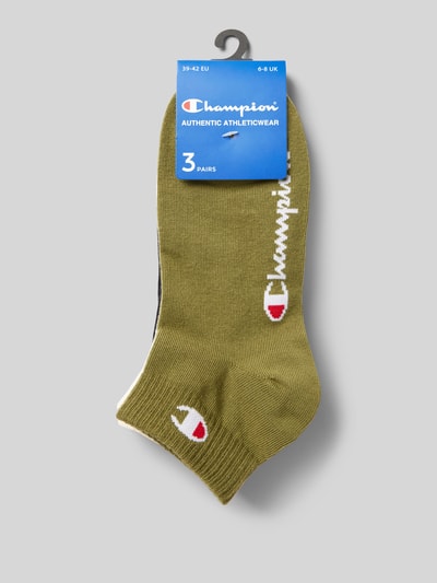 CHAMPION Socken mit Logo-Detail Modell 'QUARTER SOCKS' im 3er-Pack Oliv 3