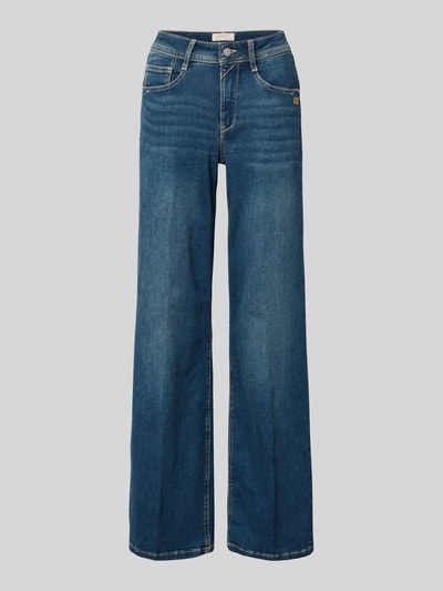 GANG Wide fit jeans met labelpatch, model 'AMELIE WIDE' Donkerblauw - 2
