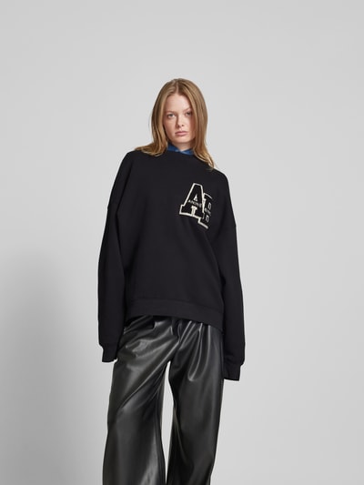 Anine Bing Sweatshirt mit gerippten Abschlüssen Black 4